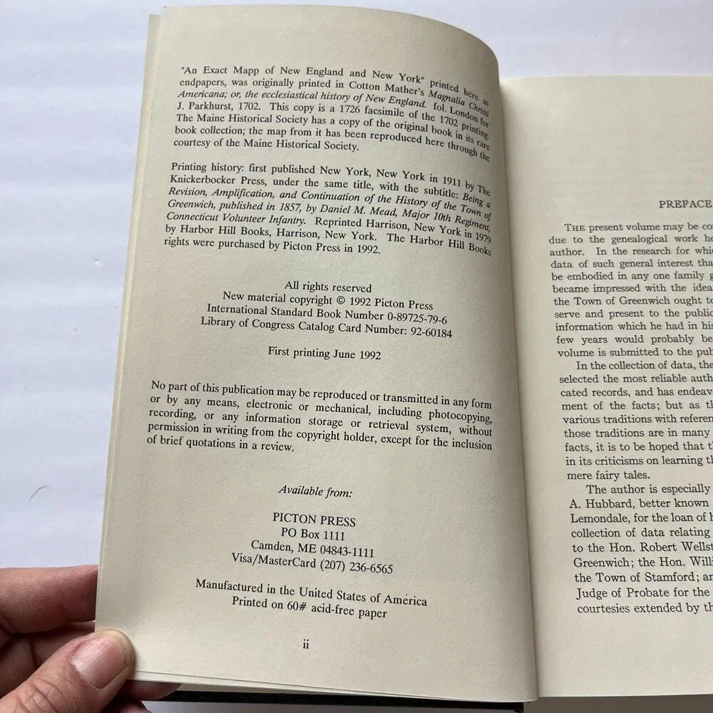 Ye Historie of Ye Town of Greenwich County of Fairfield State f Connecticut Spen